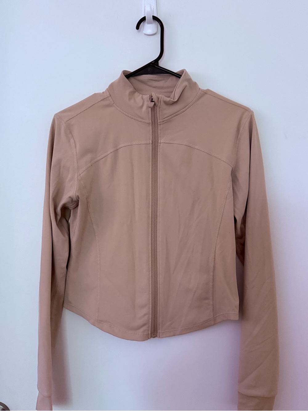Beige Women's Zip-Front Lightweight Jacket